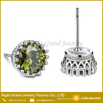 Fashion Olivine Cubic Zirconia Stud Earrings Jewelry